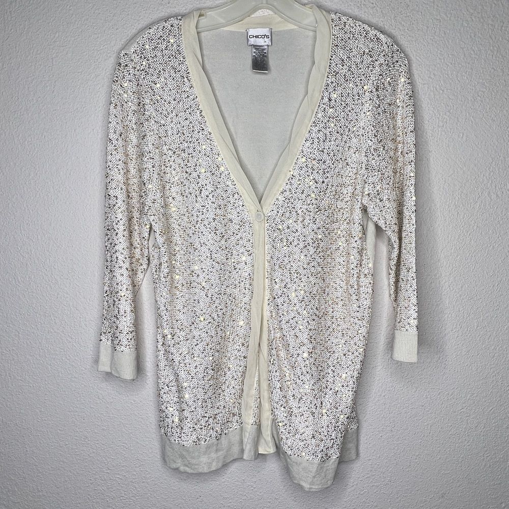 Chico's Sequin Cardigan Sweater‎ - Picture 5 of 6